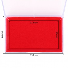 得力(deli)137*88mm透明外壳方形快干印台印泥 办公用品 红色9864