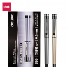 得力(deli)0.5mm黑色商务中性笔签字笔 S95 单支随机