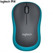 罗技（Logitech）M185 无线鼠标 黑色蓝边