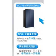 海尔（Haier）618升一级能效变频对开双开门家用电冰箱净味超薄BCD-618WGHSSEDBL大容量 618升大容量